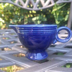 Fiestaware Creamer Cobalt Blue Ring Handle 1960s Homer Laughlin